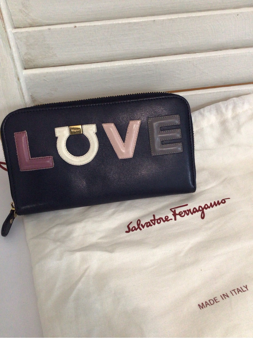 Salvatore Ferragamo Gancini Love Zip Around Wallet